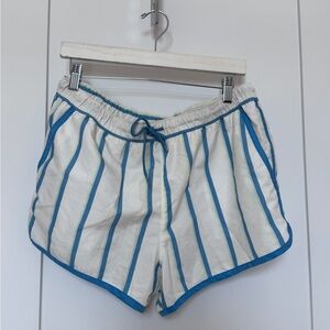 ASOS White and Blue Striped Athletic Shorts